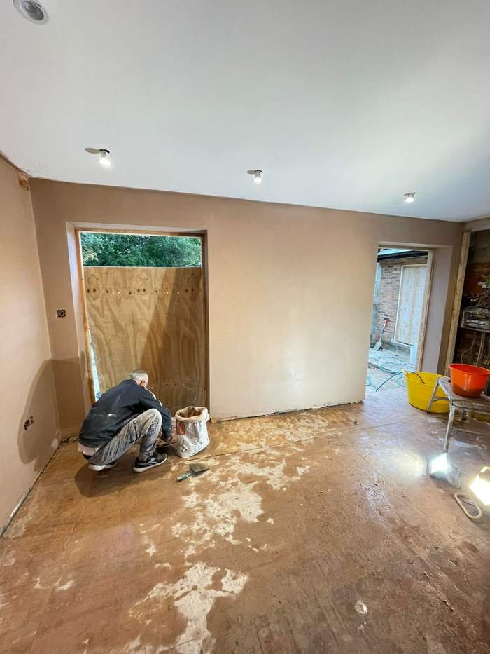 Plastered room ready for decoration
